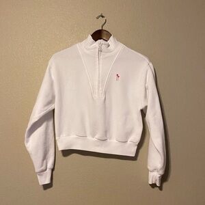Victoria’s Secret White Quarter Zip Palm Tree Logo